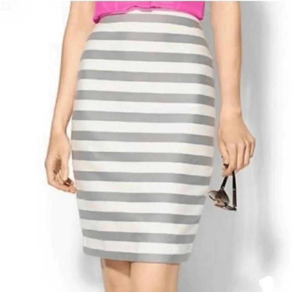 Kate Spade Gray Stripe Marit Pencil Skirt Sz 00 NWT